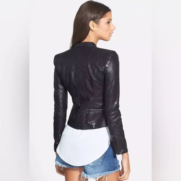 Blank NYC Onyx Vegan leather Matte Moto Jacket, NWT